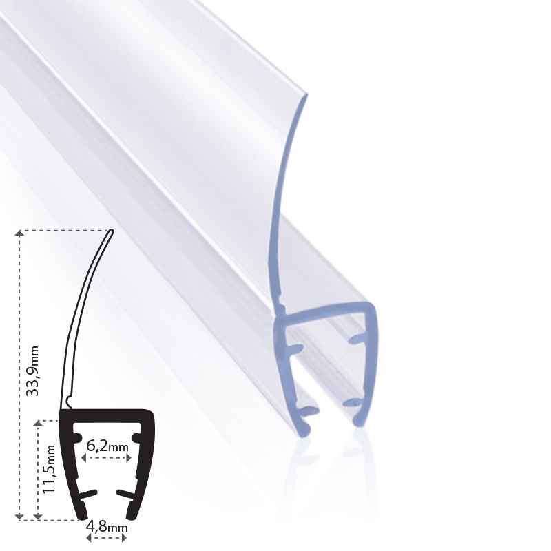 Replacement seal screen water deflector door shower cubicle bath