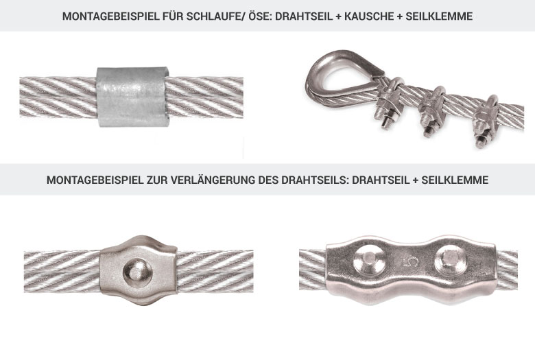 10 Kauschen Kausche Drahtseil Seilkauschen für Seil Ø 3 mm verzinkt MCPL6325