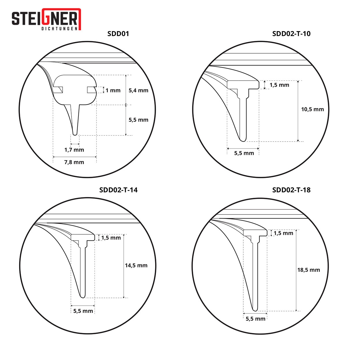 Duschdichtung 3,5-8mm duschprofil Wasserabweiser de Rechange Joint uk01//uk02