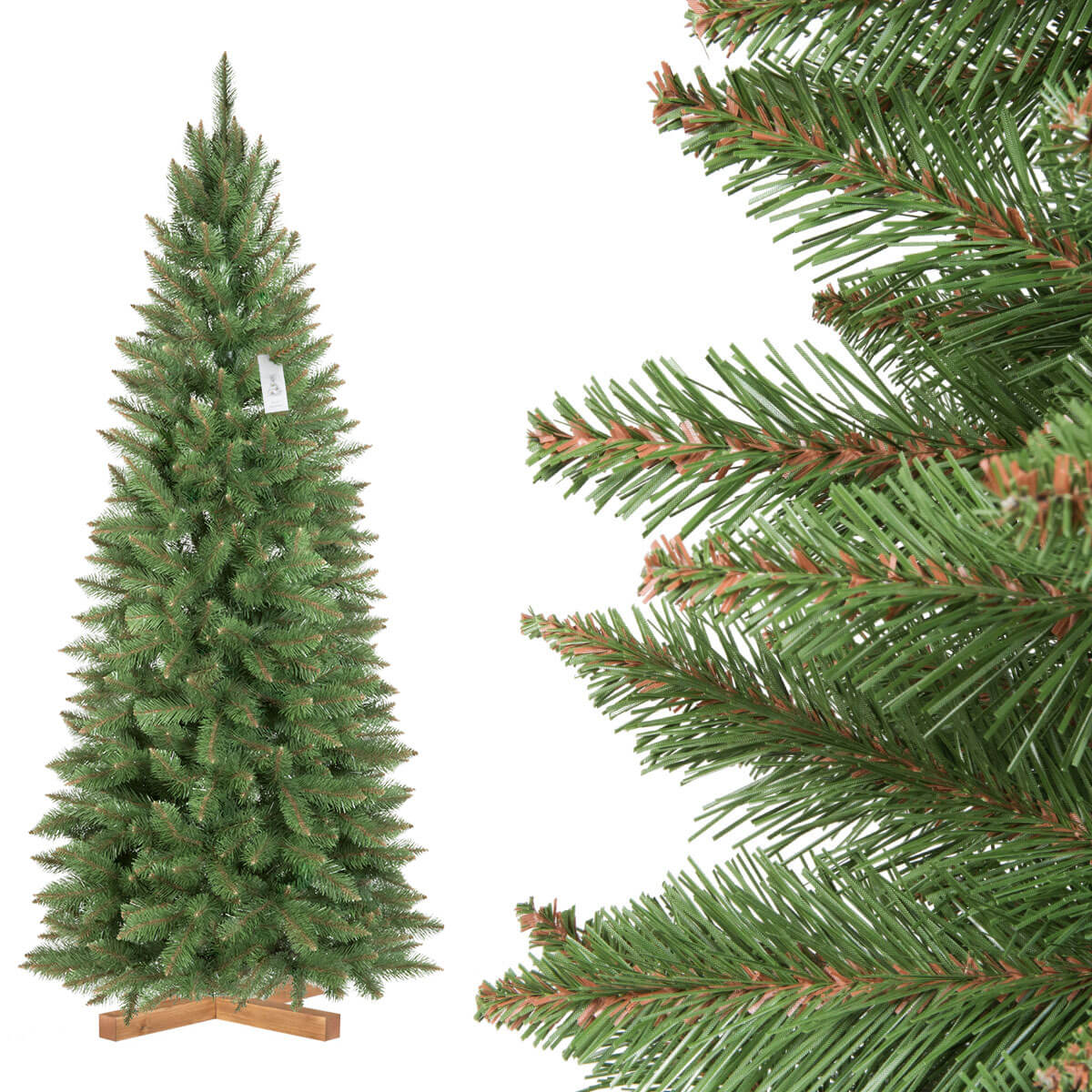 Künstlicher Weihnachtsbaum Tannenbaum Christbaum Fichte Slim 65 cm 180 cm 