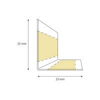 Vorschau: Weichsockelleiste selbstklebend SCHWARZ Knickleiste Profil 32x23mm