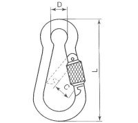 Vorschau: 2x Karabinerhaken mit Schraubsicherung 14x180mm DIN5299D