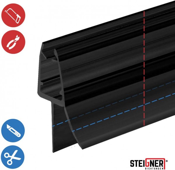 Duschdichtung UK03S Duschtürdichtung Duschkabinendichtung Schwarz