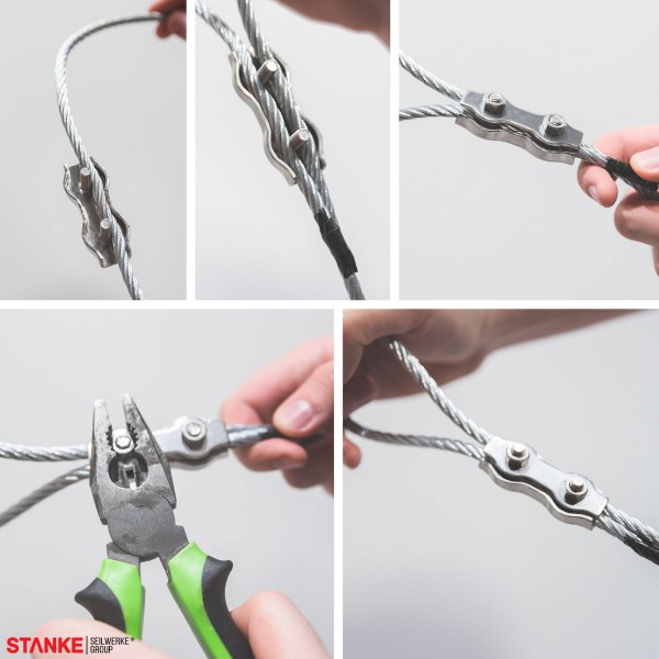Duplexklemme 2 – 8 mm Drahtseilklemme verzinkt Seilklemme