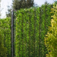 Vorschau: Zaunblende Hellgrün &quot;GreenFences&quot; Balkonblende für 130cm hohen Zaun / Balkon Sichtschutz Pflanzen