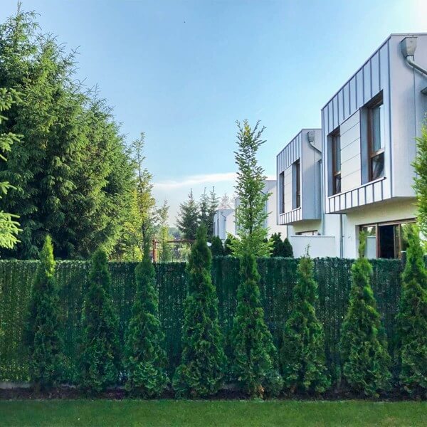 Zaunblende Dunkelgrün &quot;GreenFences&quot; Balkonblende für 130cm hohen Zaun / Balkon Sichtschutz Pflanze