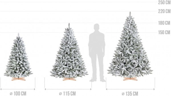 künstlicher Weihnachtsbaum FICHTE Natur-Weiss mit Schneeflocken