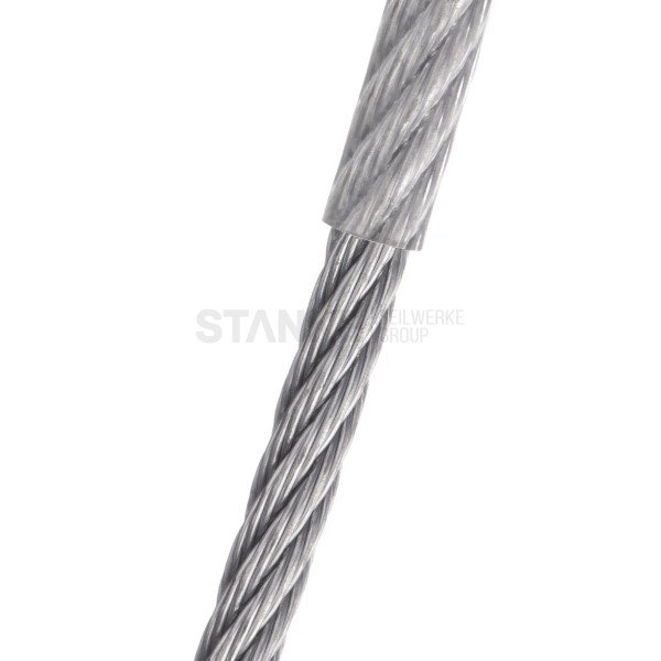 Länge 2,5 Meter Stahldraht-Seil D=3mm PVC ummantelt mit Ösen Warensicherung. 
