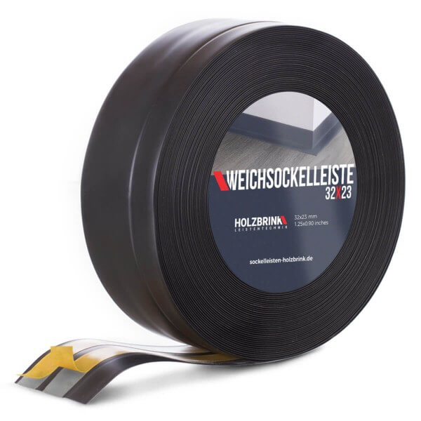 2,99€/m 5m Weich Sockel-Leiste PVC Knickprofil selbstklebend 45x15mm schwarz 