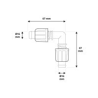 Vorschau: L-Stück 5/8 x 5/8 Zoll Rohrverbinder für Richtungsänderung von Verlegerohr oder Tropfschlauch