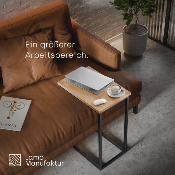 LAMO Manufaktur Beistelltisch | Laptoptisch | Sofatisch | mobiler Kaffeetisch | Nachttisch | 100% Ec