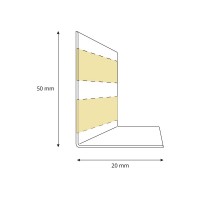 Vorschau: Weichsockelleiste selbstklebend WEISS Knickleiste Profil 50x20mm