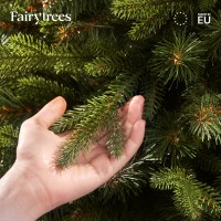 Vorschau: FAIRYTREES Weihnachtsbaum künstlich Nordmanntanne SLIM Premium | Tannenbaum Holzständer | Made in EU