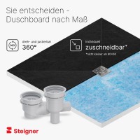 Vorschau: Befliesbares Duschelement Duschboard bodeneben DEZENTRALER Ablauf mit Dichtfolie