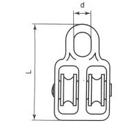 Vorschau: Doppelseilrolle 15 – 50 mm Seilrolle doppelt