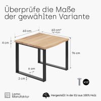 Vorschau: Kleiner Esstisch oder Schreibtisch mit Baumkante (60x60x76)