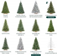 Vorschau: künstlicher Weihnachtsbaum FICHTE Natur-Weiss mit Schneeflocken