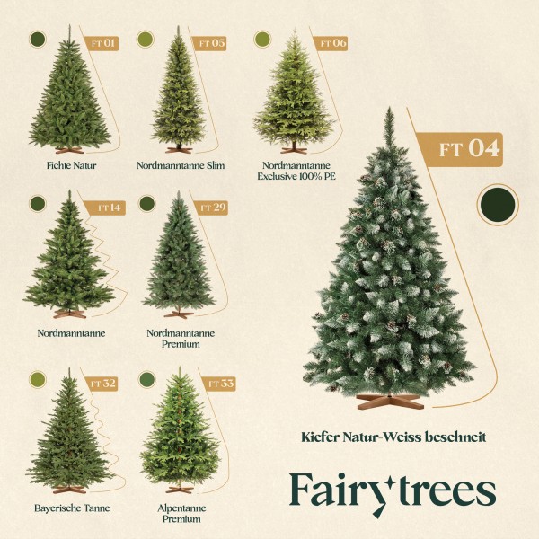 künstlicher Weihnachtsbaum KIEFER Natur-Weiss beschneit