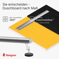 Vorschau: Duschelement mit Duschrinne MINERAL PROFI 4-seitiges Gefälle Duschboard befliesbar