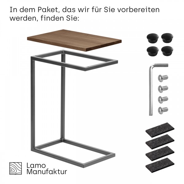 LAMO Manufaktur Beistelltisch | Laptoptisch | Sofatisch | mobiler Kaffeetisch | Nachttisch | 100% Ec