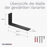 Vorschau: Stabile Regalhalterung aus Metall, DIY-Wandregal HLR-L