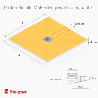 Vorschau: befliesbares Duschelement Punktablauf WAAGERECHT Duschboard MINERAL PROFI