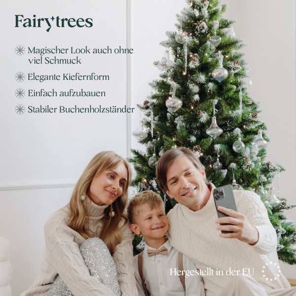 künstlicher Weihnachtsbaum KIEFER Natur-Weiss beschneit