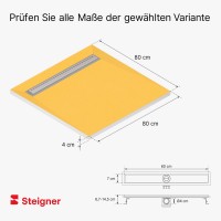 Vorschau: Duschelement mit Duschrinne MINERAL PROFI 4-seitiges Gefälle Duschboard befliesbar