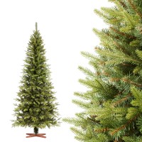 Vorschau: FAIRYTREES Weihnachtsbaum künstlich Nordmanntanne SLIM Premium | Tannenbaum Holzständer | Made in EU