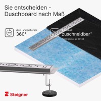 Vorschau: Duschelement mit Duschrinne 4-seitiges Gefälle Duschboard befliesbar inkl. Dichtfolie