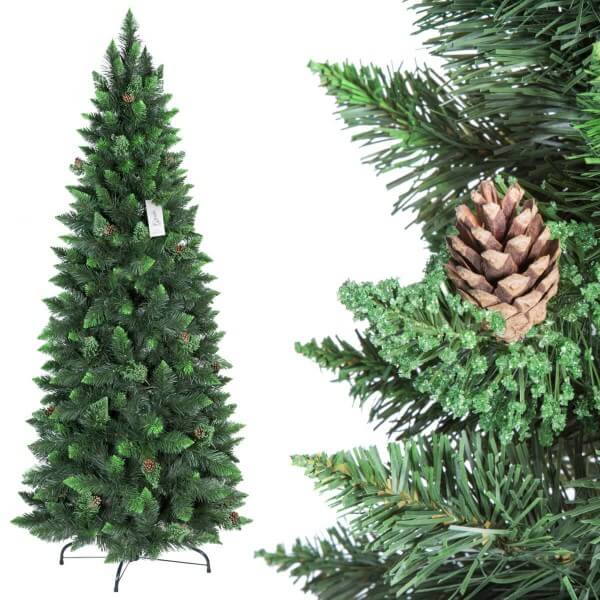 künstlicher künstlicher Weihnachtsbaum SLIM Kiefer Natur-Grün