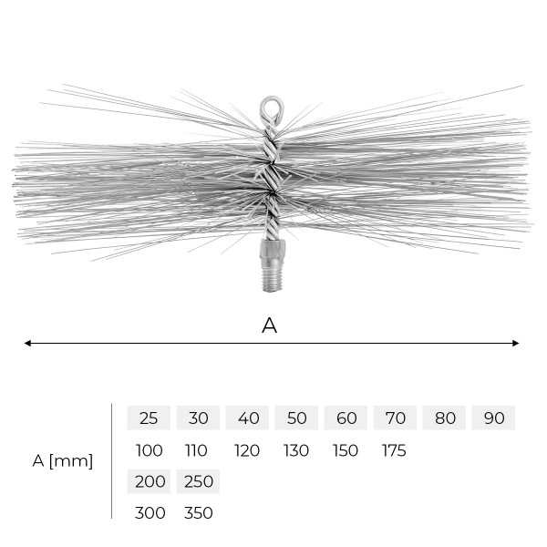 Heizkesselbürste 40 mm Ofenrohrbürste Heizkessel Bürste