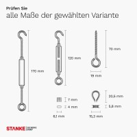 Vorschau: Universell einsetzbares Set zur Erstellung von Drahtseilzaun, Geländer: Edelstahlseil + Zubehör