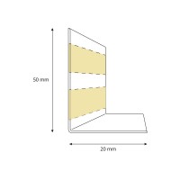 Vorschau: Weichsockelleiste selbstklebend Knickleiste Profil 50x20 mm Fensterleiste Flachleiste Knickwinkel
