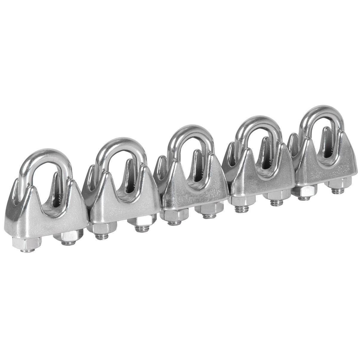 Produktbild von 10x Edelstahl Bügel-Seilklemmen V4A (AISI 316) – Seewasserfest, Für Drahtseil 3-12 Mm, Nach DIN 741