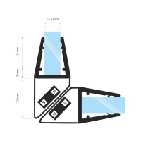 Vorschau: Duschdichtung Magnet Magnetduschdichtung SET 201cm UKM04 90° Grad Dichtprofil Eckduschen Eckeinstieg