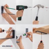Vorschau: Stabile Regalhalterung aus Metall, DIY-Wandregal HLR-L