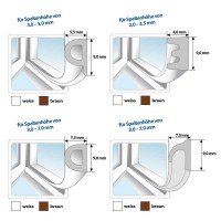 Vorschau: Fensterdichtung Gummidichtung selbstklebend weiß V-Profil