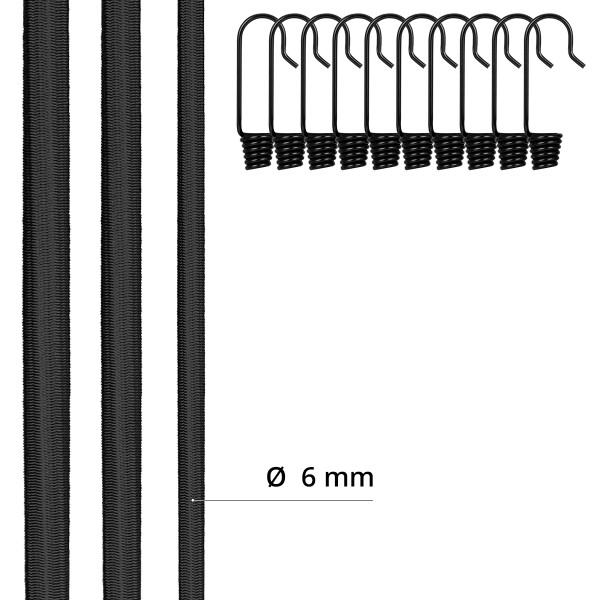 Gummiseil mit Spiralhaken zur Gepäcksicherung