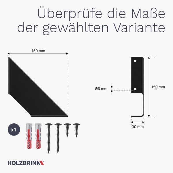 Regalträger für Wandregal, Regalwinkel HLR-V