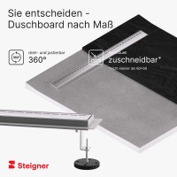Vorschau: Duschelement mit Duschrinne MINERAL BASIC 2-seitiges Gefälle Duschboard befliesbar