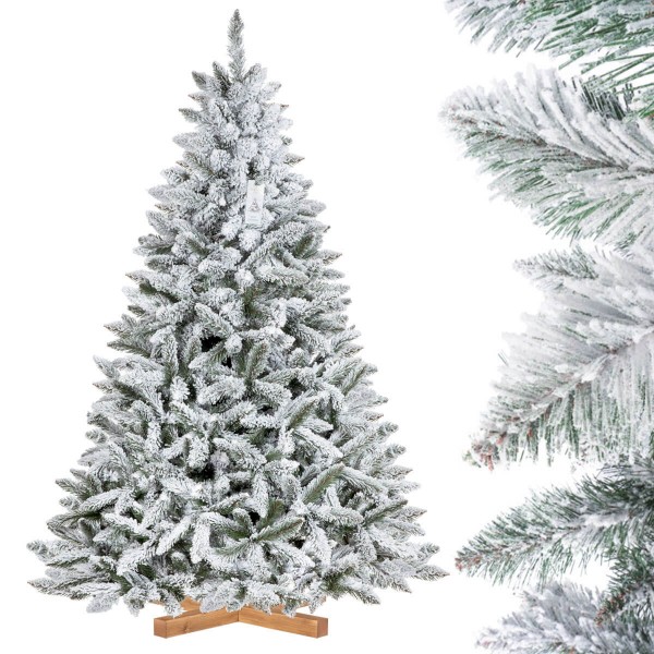 künstlicher Weihnachtsbaum FICHTE Natur-Weiss mit Schneeflocken