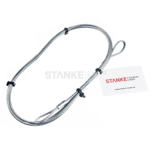 Stahl verzinkt Anschlagseil Haken-Öse/ Öse-Öse ab 0,5 Seil Seile 8mm 12mm 