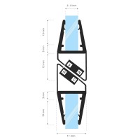 Vorschau: Duschdichtung Magnet Magnetduschdichtung SET 201cm UKM04 180° Grad Dichtung Fünfeck Dusche