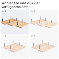 Vorschau: LAMO Manufaktur Set Wandregal Holz | Schweberegal Massiv mit 100% Echtholz | Hängeregal für Wohnzimm