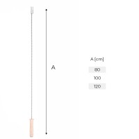 Vorschau: 80cm Schubstange Kesselstab Zugstab gedreht FELXIBEL MIT HOLZGRIFF M12