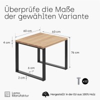 Vorschau: Kompakter Küchentisch mit gerader Tischkante 60x60x76 cm