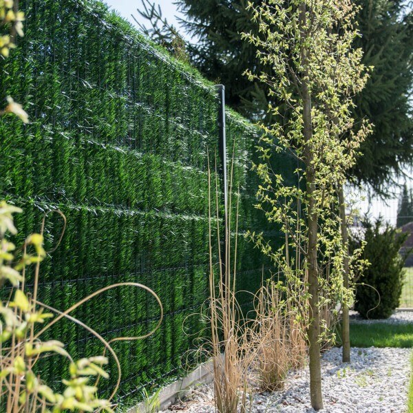 Zaunblende Dunkelgrün "GreenFences"  Balkonblende für 160cm hohen Zaun /  Balkon Sichtschutz Pflanze