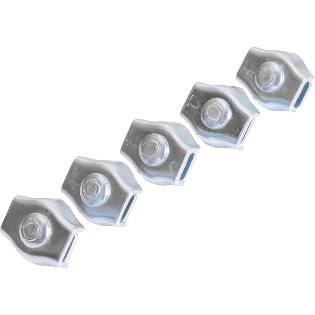 Jumbo-Shop 5x DUPLEX 3mm Klemme Drahtseilklemmen Drahtseil Drahtseilklemme Stahlseil VERZINKT Klemme Seil Draht Seilverbinder