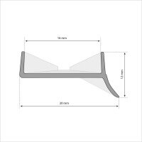 Vorschau: 1,5m Küchensockel Abdichtungsprofil 15mm/16mm/17mm Küchensockeldichtung